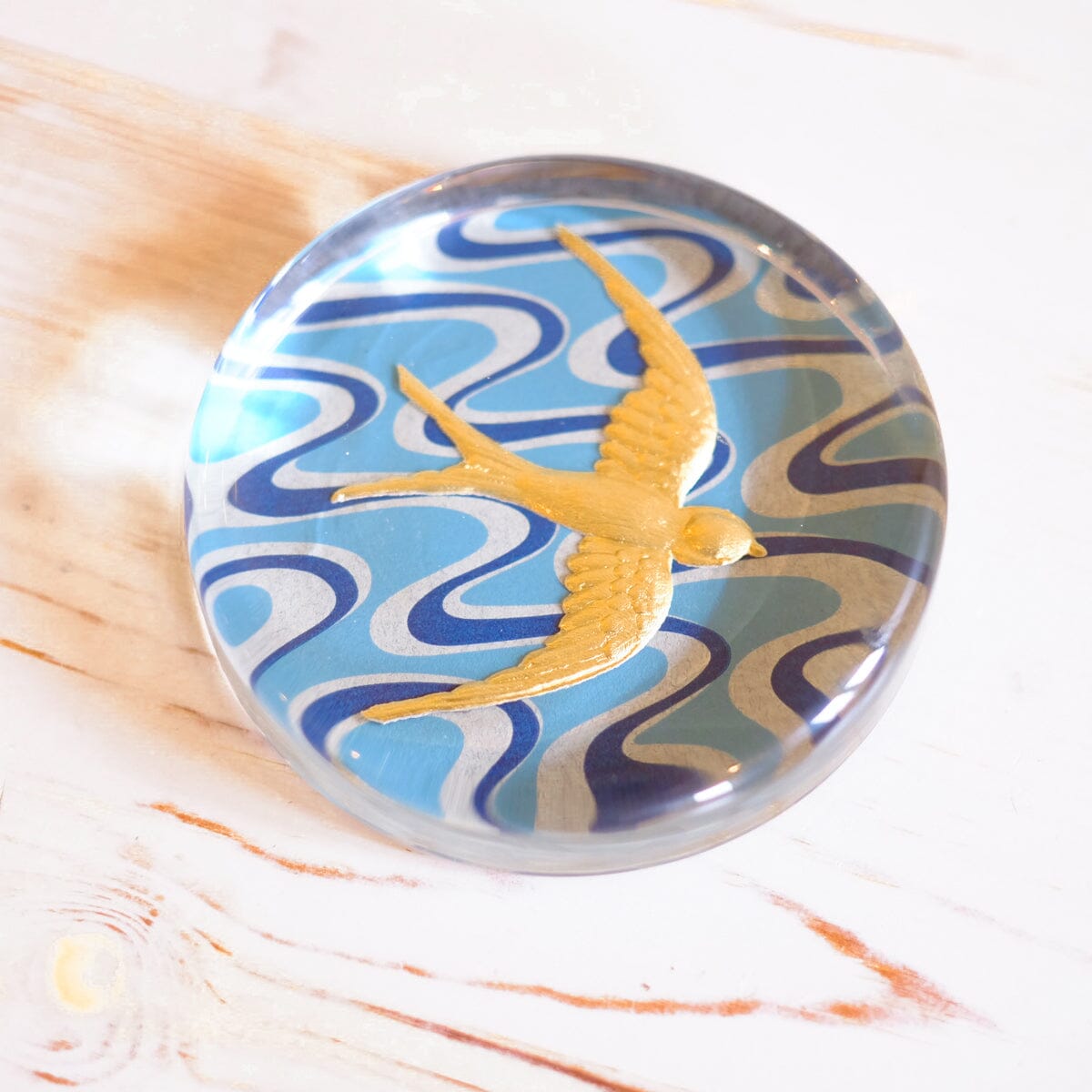 Glass Paperweight - Dresden Foil paperweight Papillon Press 