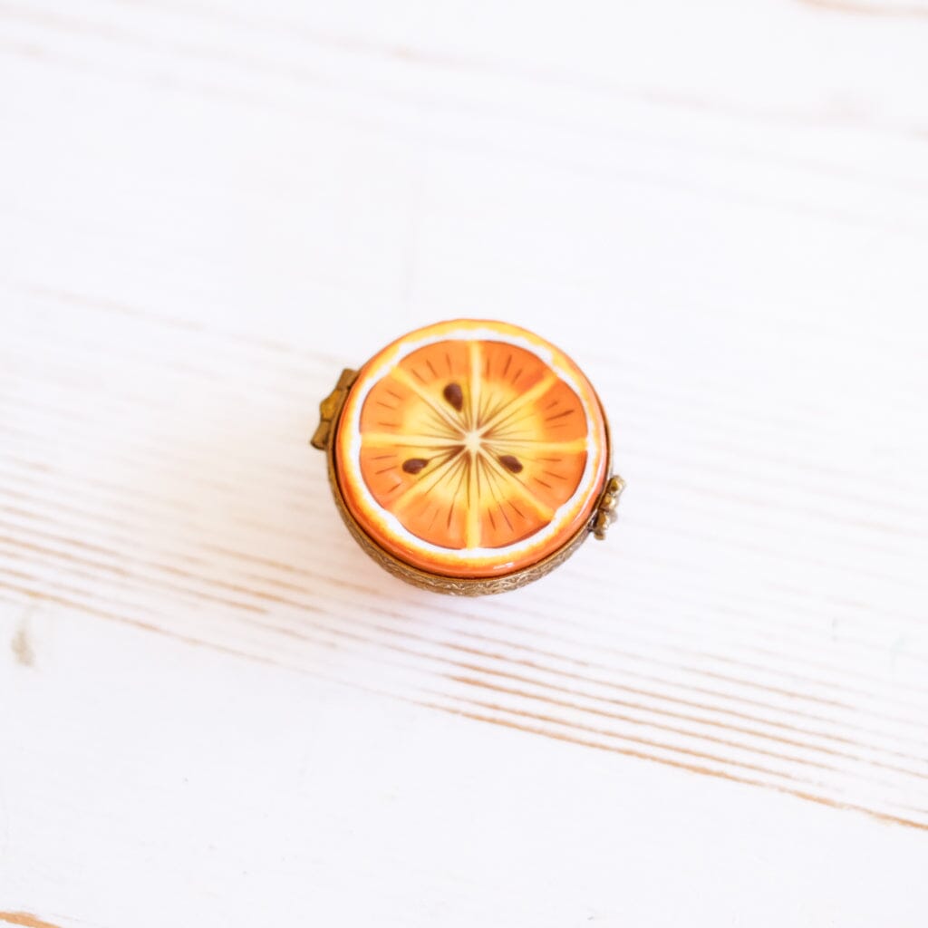 Limoges Orange Sliced Trinket Box Trinket Box Limoges 