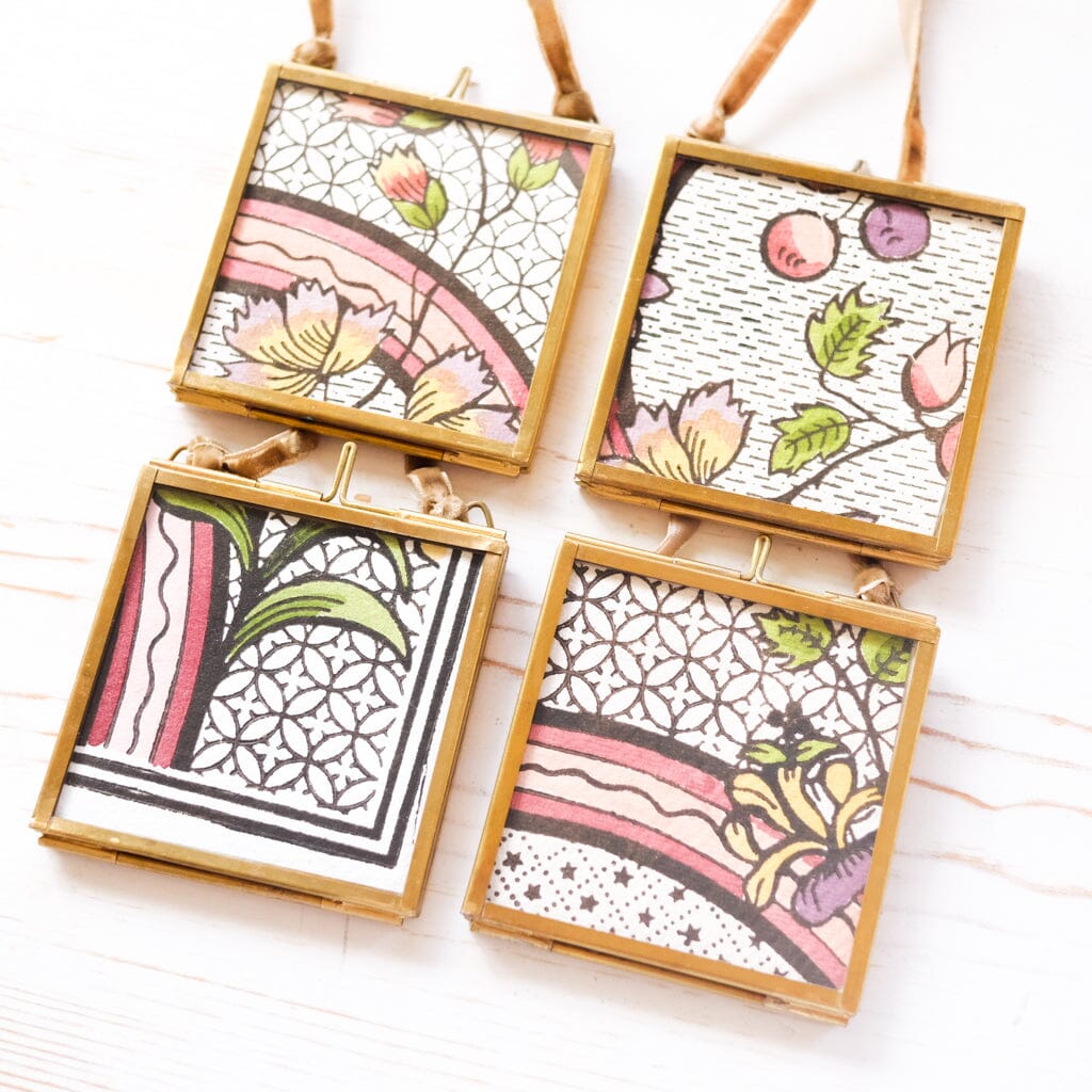 Brass Frame Ornaments Ornament Papillon Press Oiseau - Sunset 