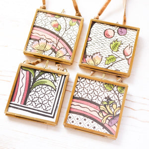 Brass Frame Ornaments Ornament Papillon Press Oiseau - Sunset 