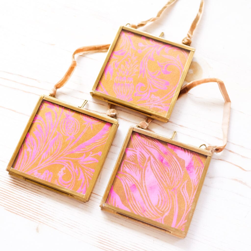 Brass Frame Ornaments Ornament Papillon Press Abundance - Pink + Gold 