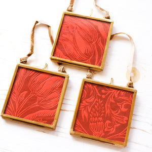 Brass Frame Ornaments Ornament Papillon Press Abundance - Red/Orange + Burgundy 