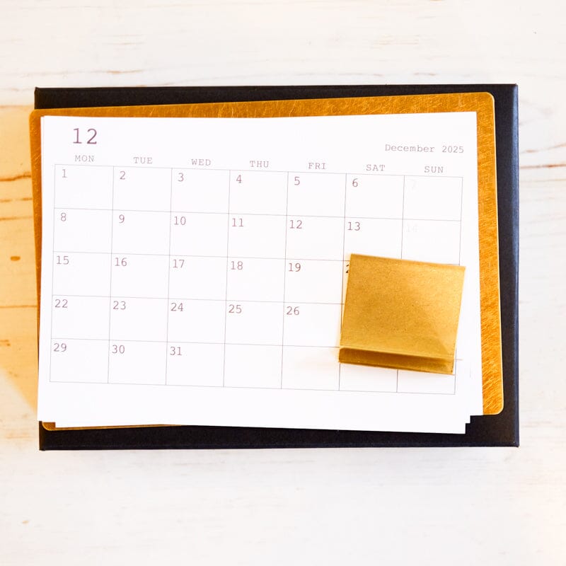 Brass Desktop Calendar - 2026 Calendar Picus Japan 