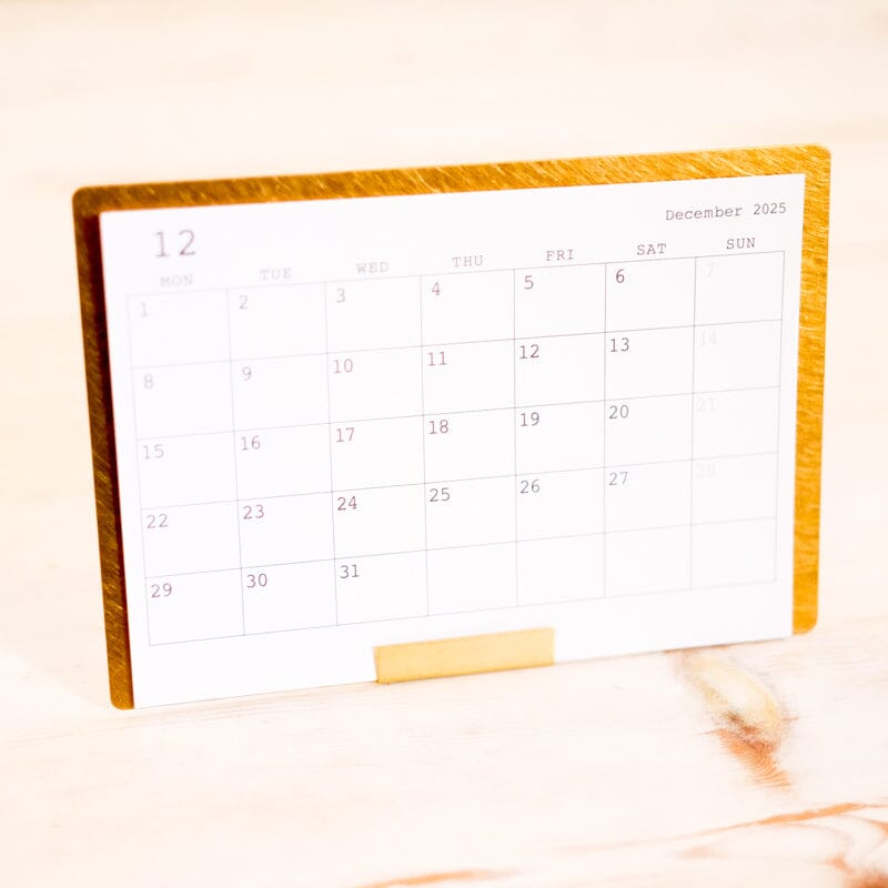 Brass Desktop Calendar - 2026 Calendar Picus Japan 
