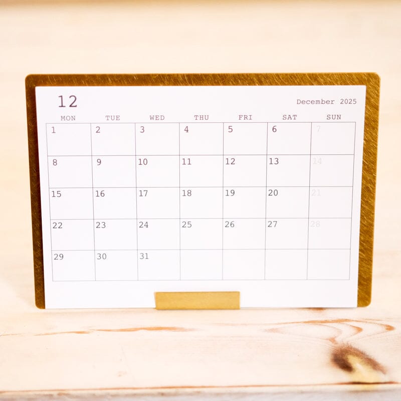 Brass Desktop Calendar - 2026 Calendar Picus Japan 