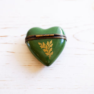 Limoges Green Heart Trinket Box Trinket Box Limoges 