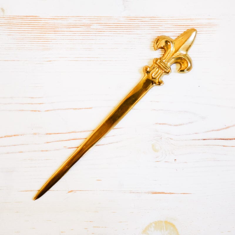 Vintage Letter Opener Letter Opener Antique Item Fleur de Lis - G 