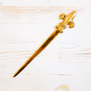 Vintage Letter Opener Letter Opener Antique Item Fleur de Lis - G 