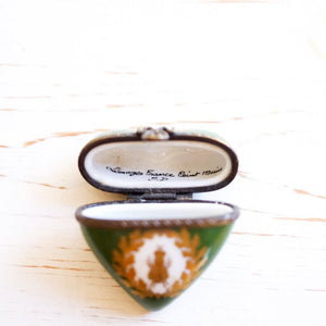 Limoges Green Heart Trinket Box Trinket Box Limoges 