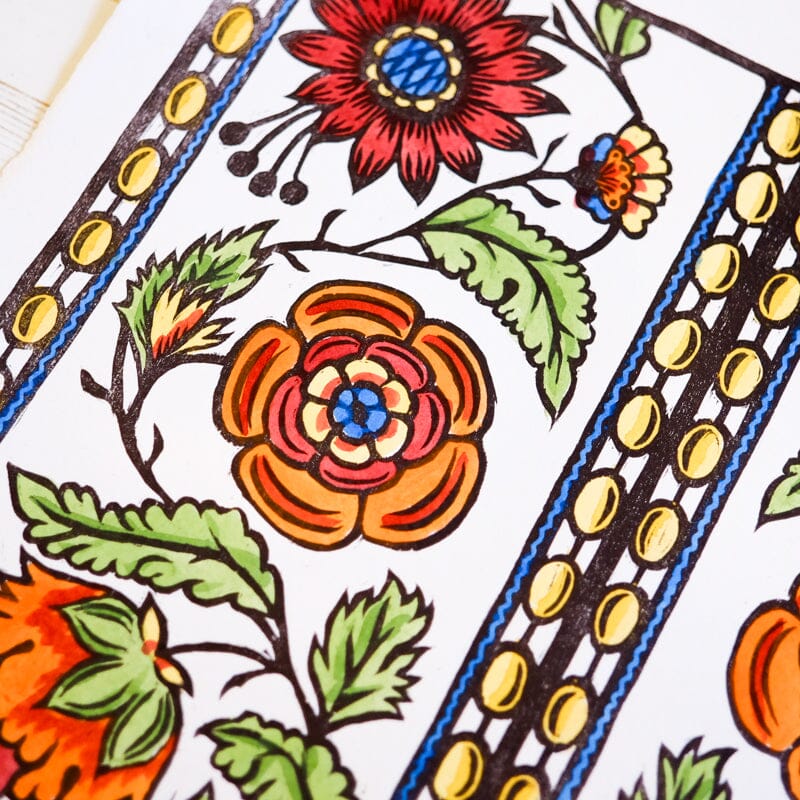 French Ribbons Hand-Painted Print - Fiesta Art Print Papillon Press 