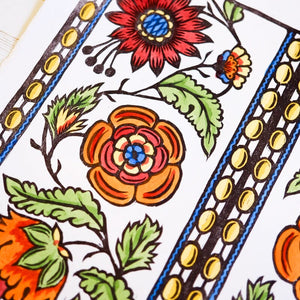 French Ribbons Hand-Painted Print - Fiesta Art Print Papillon Press 