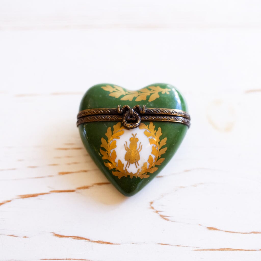 Limoges Green Heart Trinket Box Trinket Box Limoges 