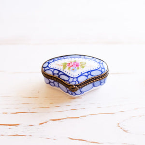 Limoges Blue Fan Trinket Box Trinket Box Papillon Press 