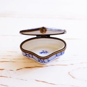 Limoges Blue Fan Trinket Box Trinket Box Papillon Press 