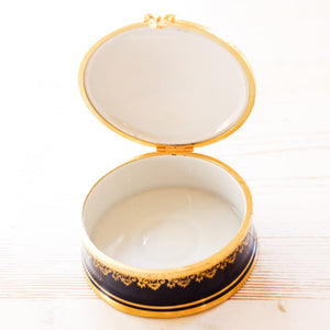 Vintage Limoges Cobalt Bird Box Trinket Box Limoges 