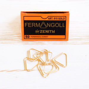 Corner Paper Clips Paper Clips Fermangoli Gold-Plated 
