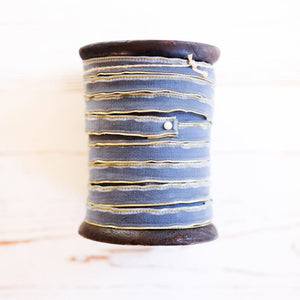 Gold Edge Velvet Ribbon Ribbon Santa Barbara Design Studio Velvet Blue 