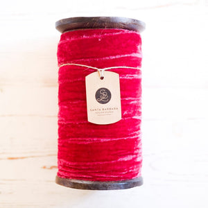 Frayed Velvet Ribbon Ribbon Santa Barbara Design Studio Red Velvet 
