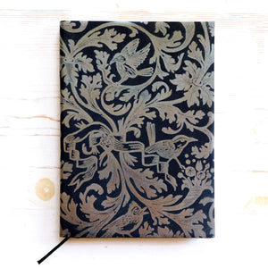 Ornamental Birds Leather Journal