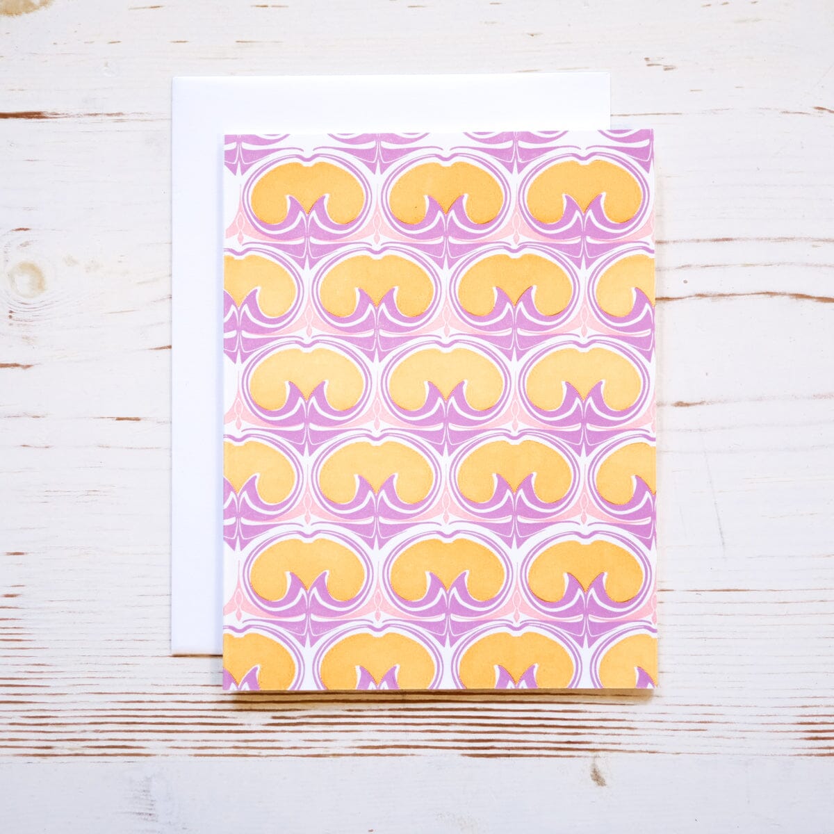 Peach Pattern Letterpress Greeting Card Greeting Card Papillon Press 