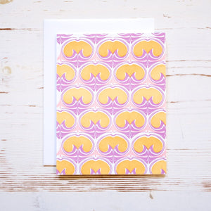 Peach Pattern Letterpress Greeting Card Greeting Card Papillon Press 