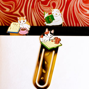 Pottering Cat Metal Bookmarker