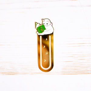 Pottering Cat Metal Bookmarker