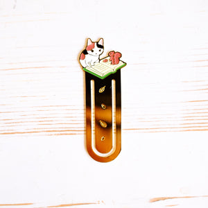 Pottering Cat Metal Bookmarker
