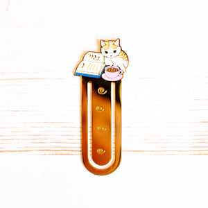 Pottering Cat Metal Bookmarker