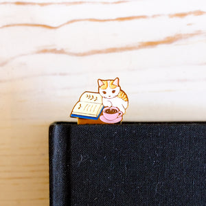 Pottering Cat Metal Bookmarker