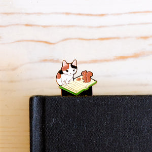 Pottering Cat Metal Bookmarker