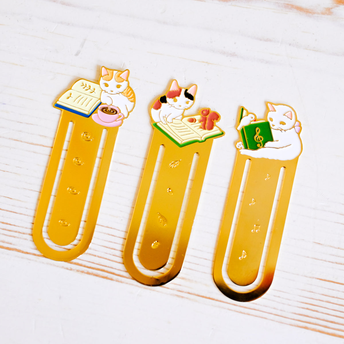 Pottering Cat Metal Bookmarker