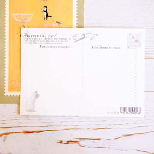 Pottering Cat Stamp Postcard