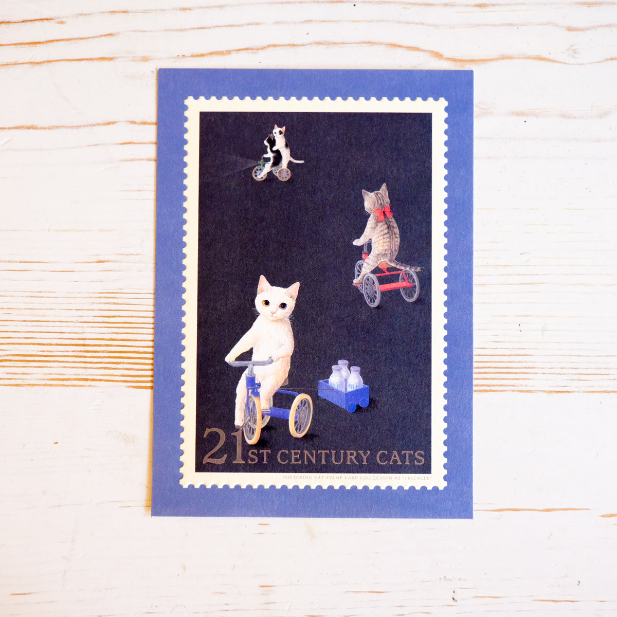 Pottering Cat Stamp Postcard