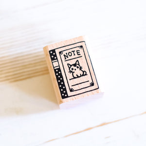 Pottering Cat Rubber Stamp - Notebook