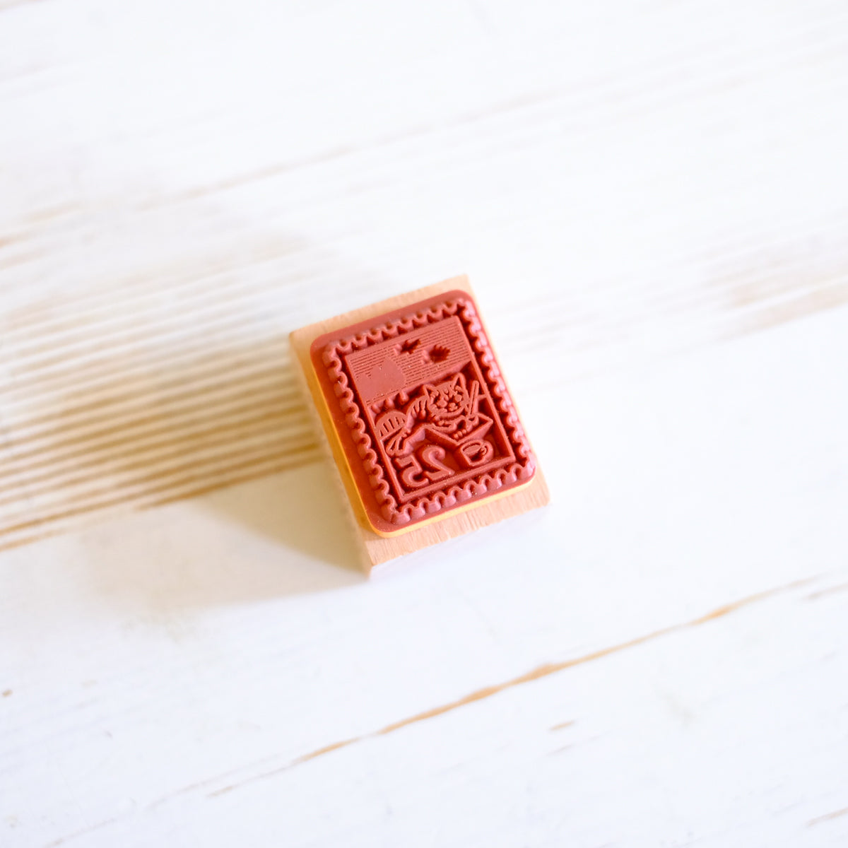 Pottering Cat Rubber Stamp - Stamp