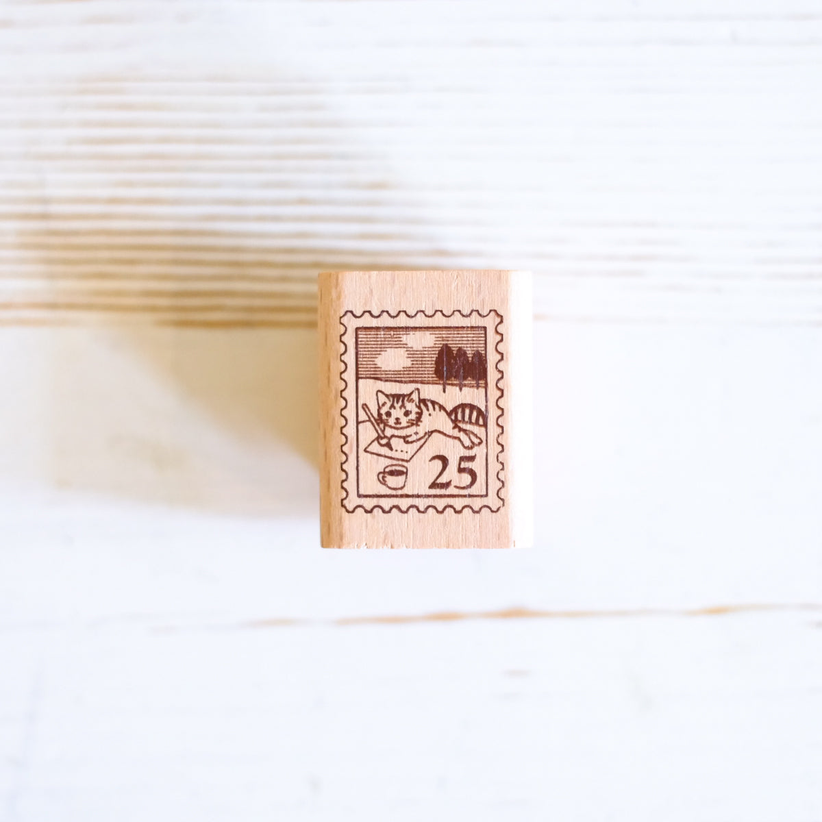 Pottering Cat Rubber Stamp - Stamp