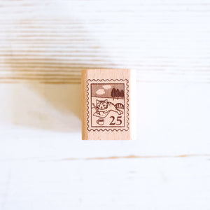 Pottering Cat Rubber Stamp - Stamp