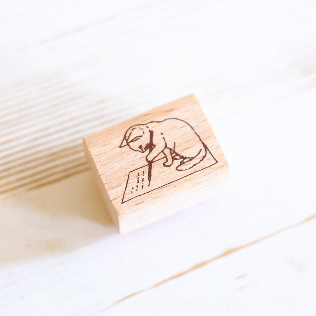 Pottering Cat Rubber Stamp - Write a Letter