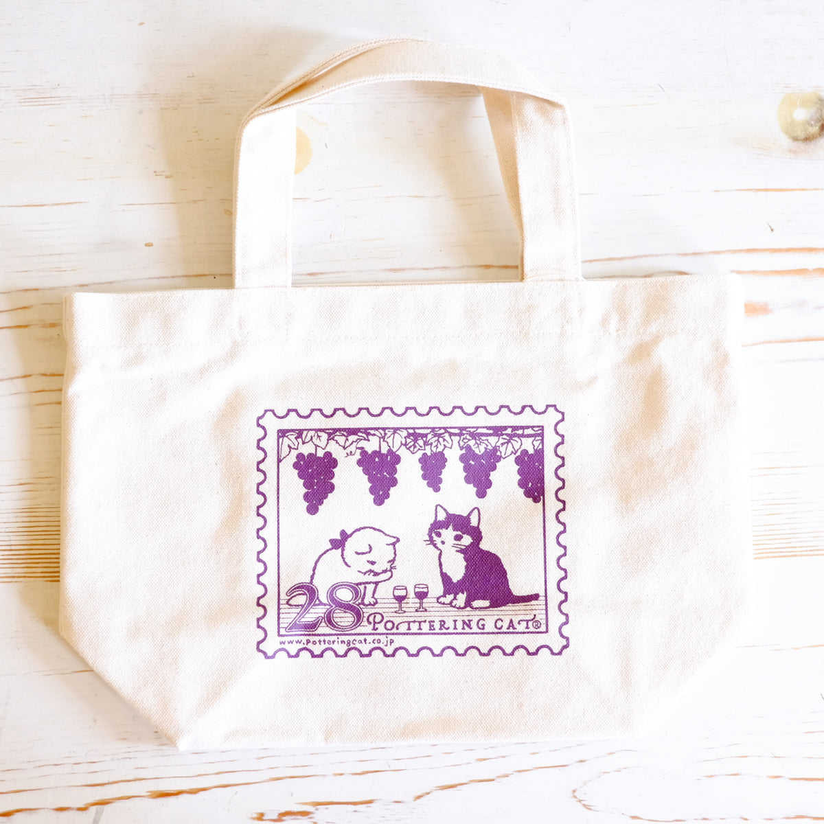 Pottering Cat Small Tote - Stamp