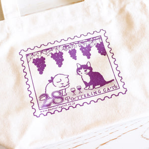 Pottering Cat Small Tote - Stamp