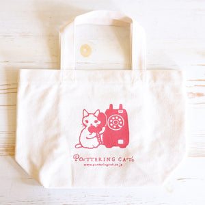 Pottering Cat Small Tote - Telephone