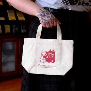 Pottering Cat Small Tote - Telephone