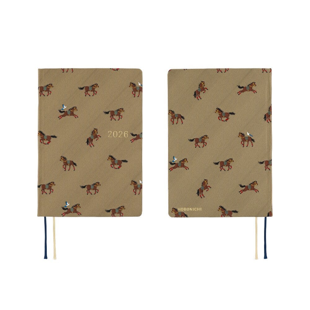 Hobonichi Techo 2026 HON A6: Bow & Tie: Galloping Horses Planner Hobonichi 