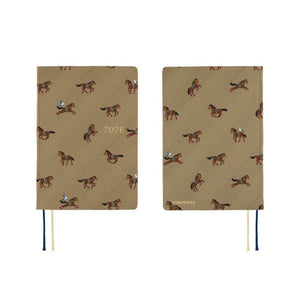 Hobonichi Techo 2026 HON A6: Bow & Tie: Galloping Horses Planner Hobonichi 