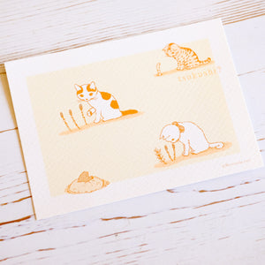 Pottering Cat Seasonal Postcard