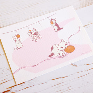 Pottering Cat Seasonal Postcard