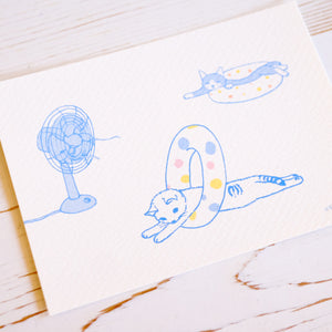Pottering Cat Seasonal Postcard