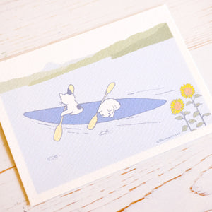 Pottering Cat Seasonal Postcard