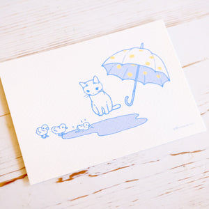 Pottering Cat Seasonal Postcard
